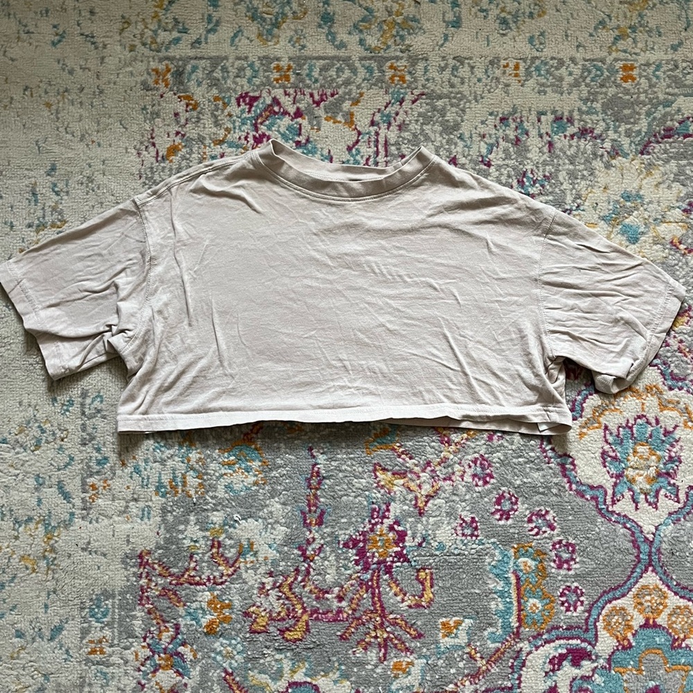 Cropped h&m t shirt cream